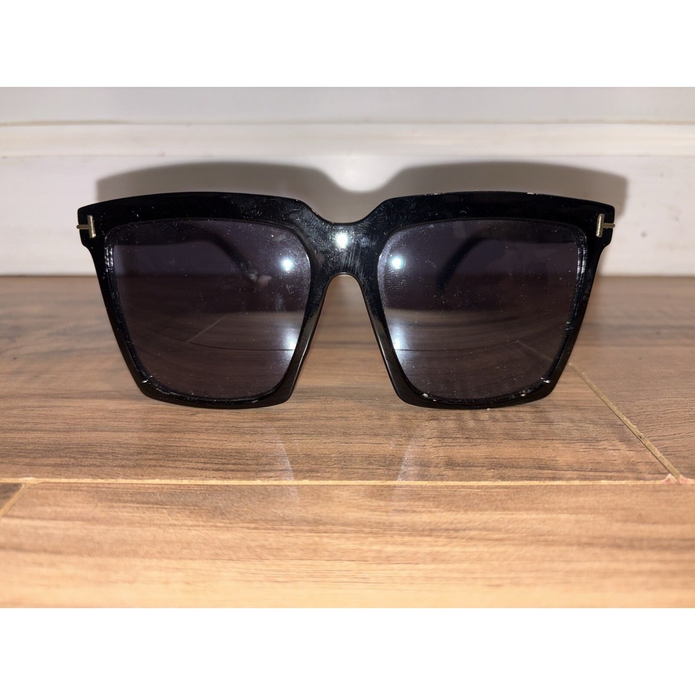 TOM FORD Sabrina Square Acetate Sunglasses Black Y2K Vintage